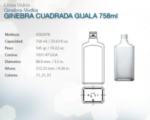 Ginebra cuadrada guala 758ml
