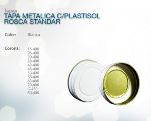 Tapa metalica c/plastisol rosca standar