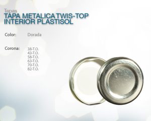 Tapa metalica twis-top interior plastisol